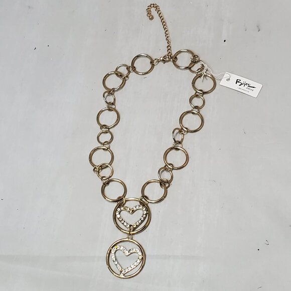 Bijou Gold Link Necklace with Rhinestones - Picture 7 of 7